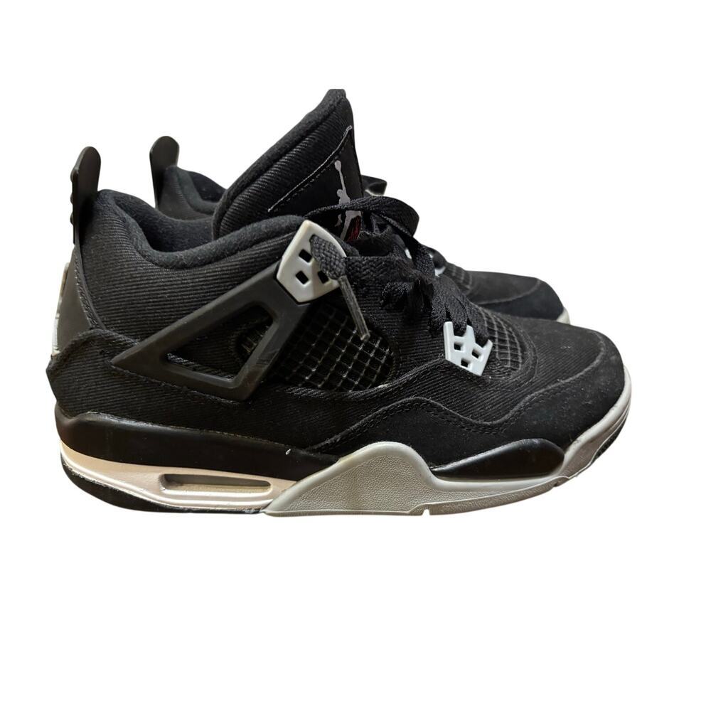 Air Jordan 4 Retro SE GS Black Canvas Sneakers SZ 6.5Y
